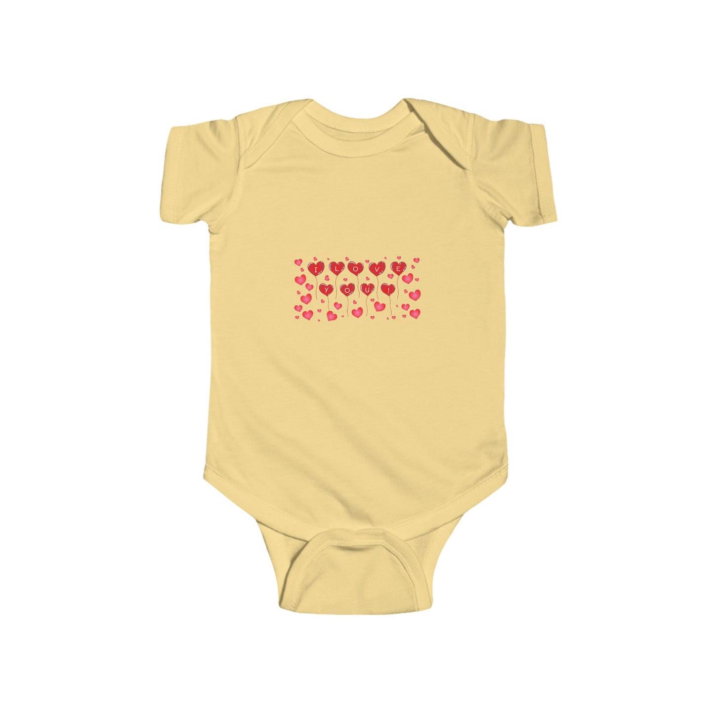 Infant Bodysuit — Red Heart Pattern Baby Onesie (Valentine’s Day)