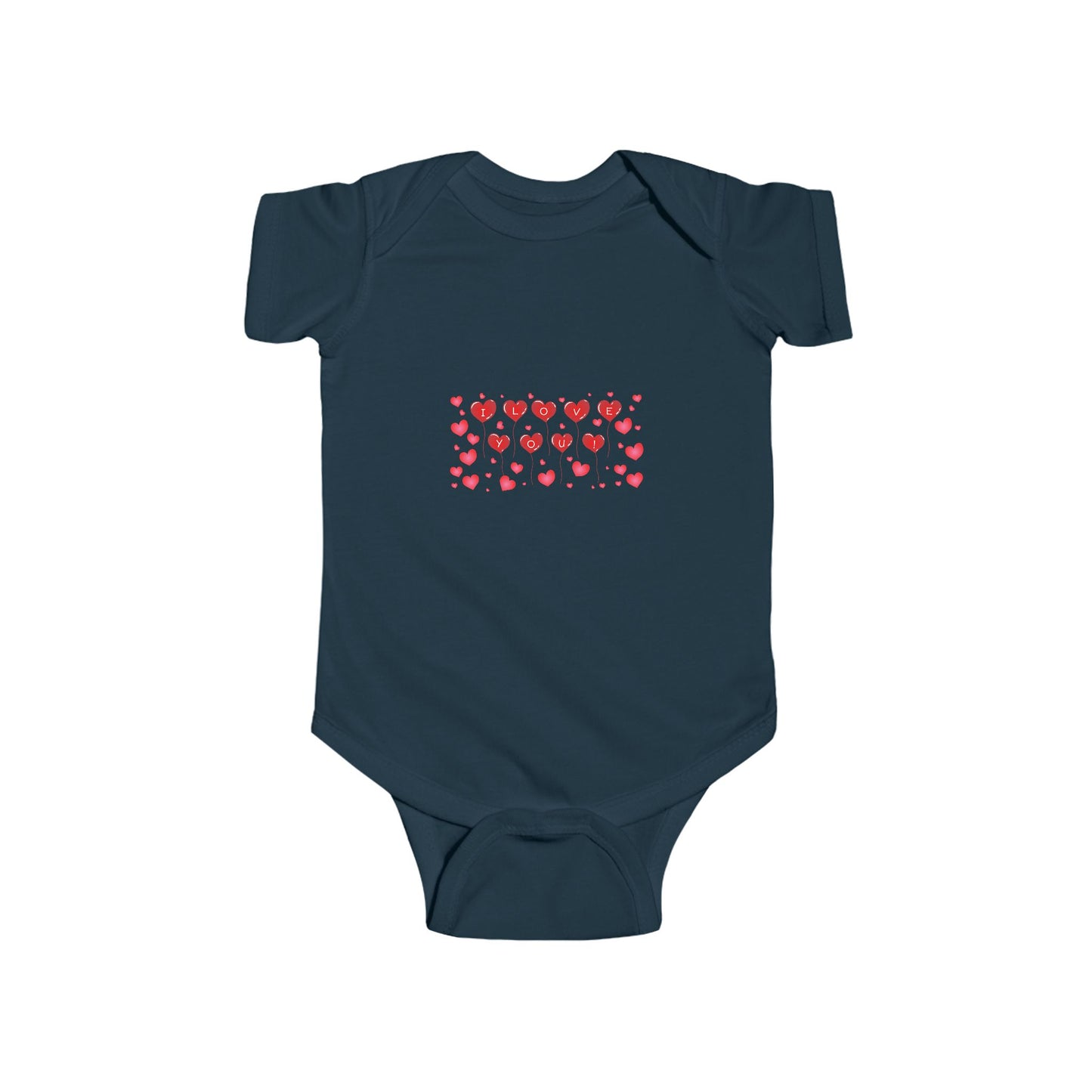 Infant Bodysuit — Red Heart Pattern Baby Onesie (Valentine’s Day)