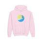 Sunrise Surf Circle Youth Hoodie | Surfing Wave Graphic