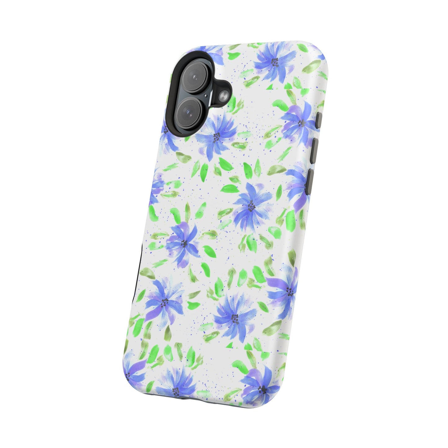 Floral Blue Watercolor Phone Case — Magnetic Impact-Resistant