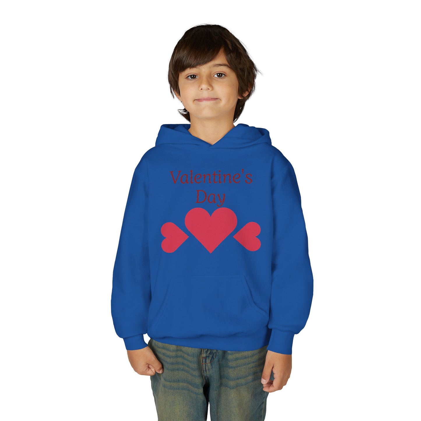 Valentine's Day Kids Hoodie - Pink Heart Trio Youth Sweatshirt