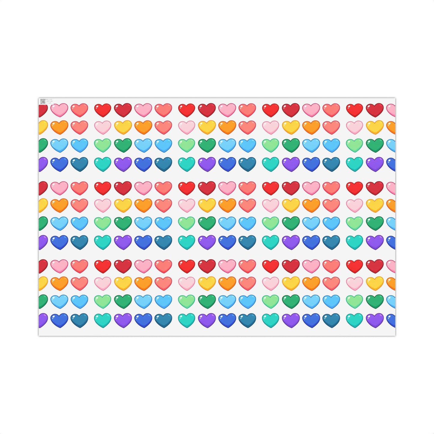 Rainbow Hearts Gift Wrap Paper — Colorful Heart Pattern Wrapping Paper for Birthdays, Valentine’s & Pride