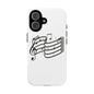 Musical Notes Phone Case — Black Treble Clef Music Staff Tough Case