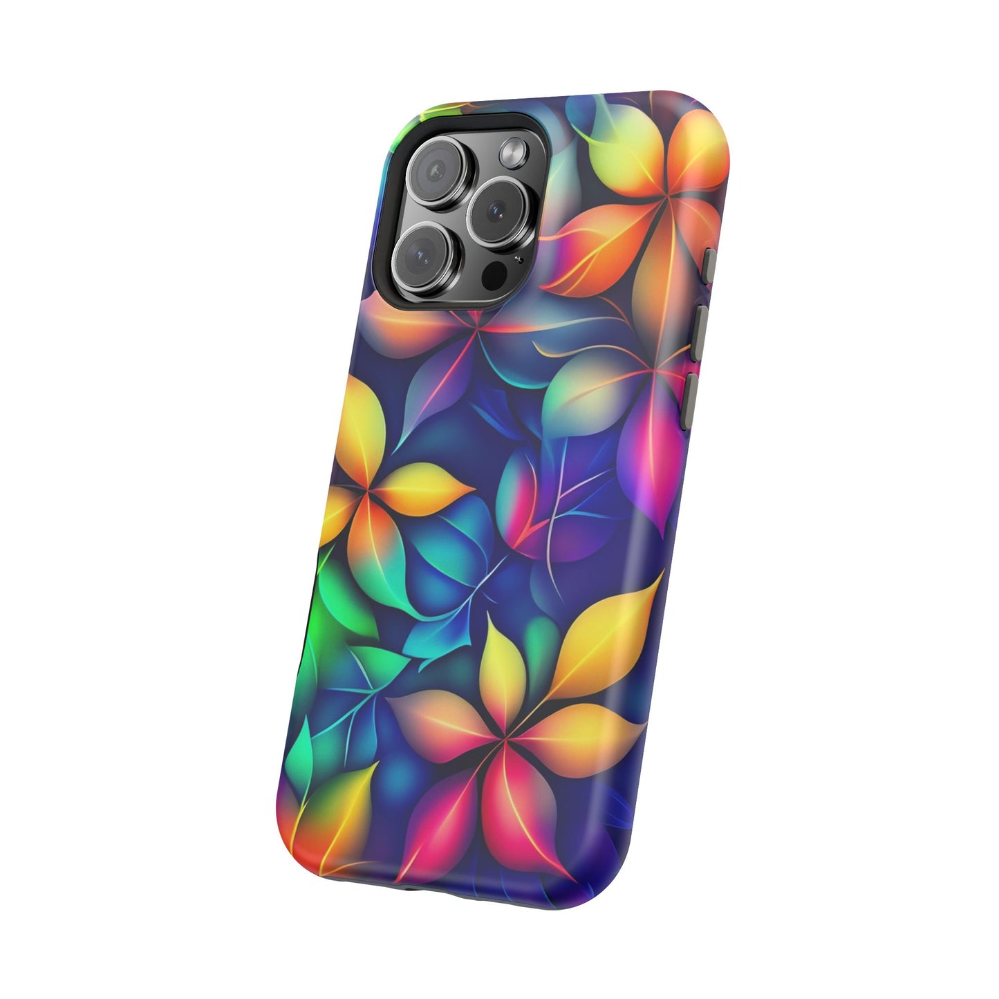 Floral Prism Magnetic Impact-Resistant Phone Case — Colorful Gradient Petal Design