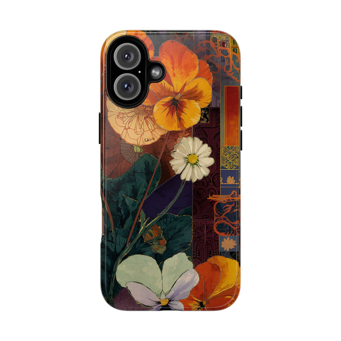 Floral Pansy Tough Phone Case — Vintage Botanical Protection