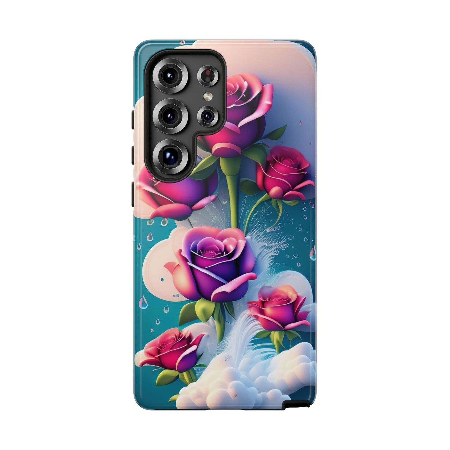 Floral Dream Tough Phone Case — Rose Bouquet Clouds Design