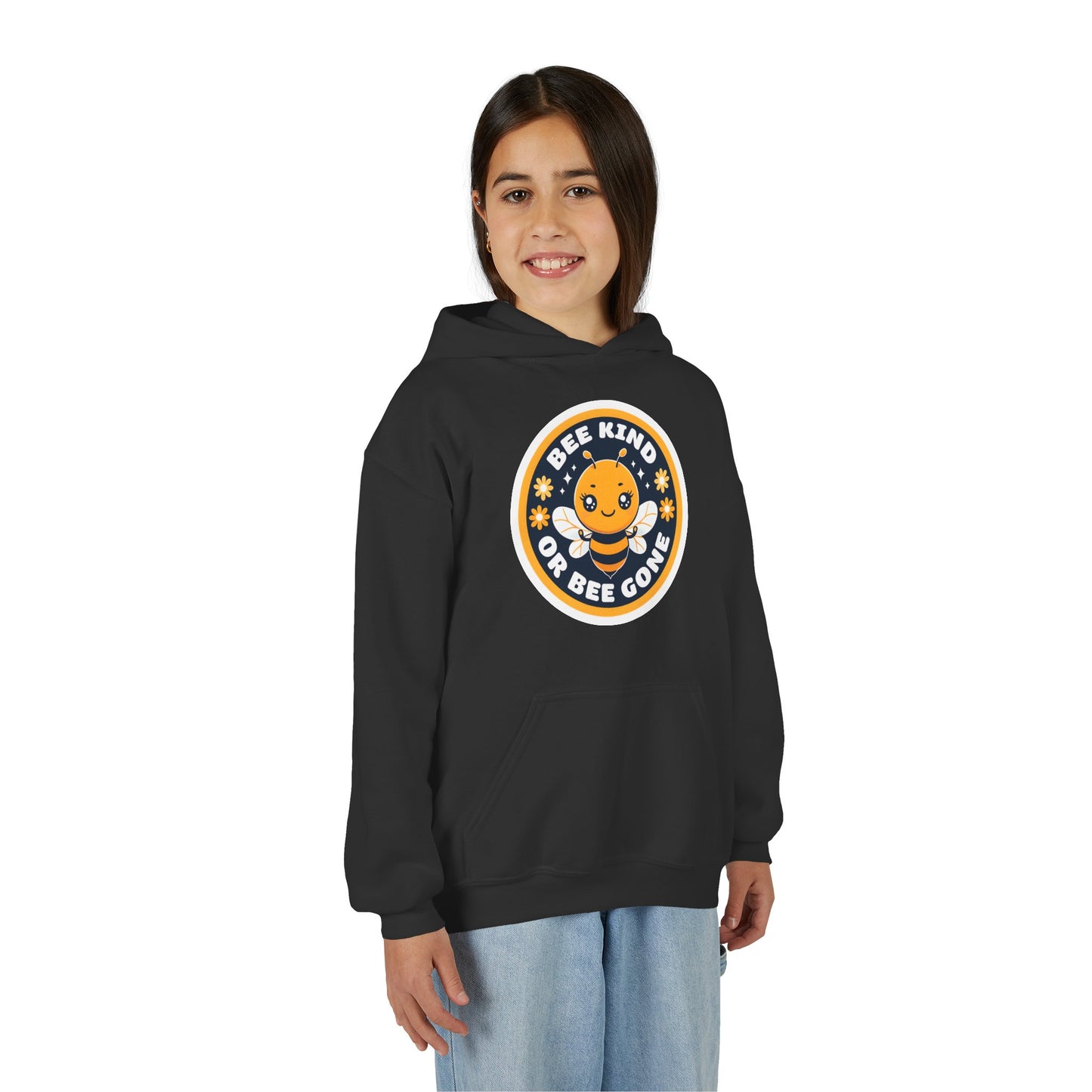 Bee Kind Badge hoodie | Youth Hoodie, Cute Bee Graphic
