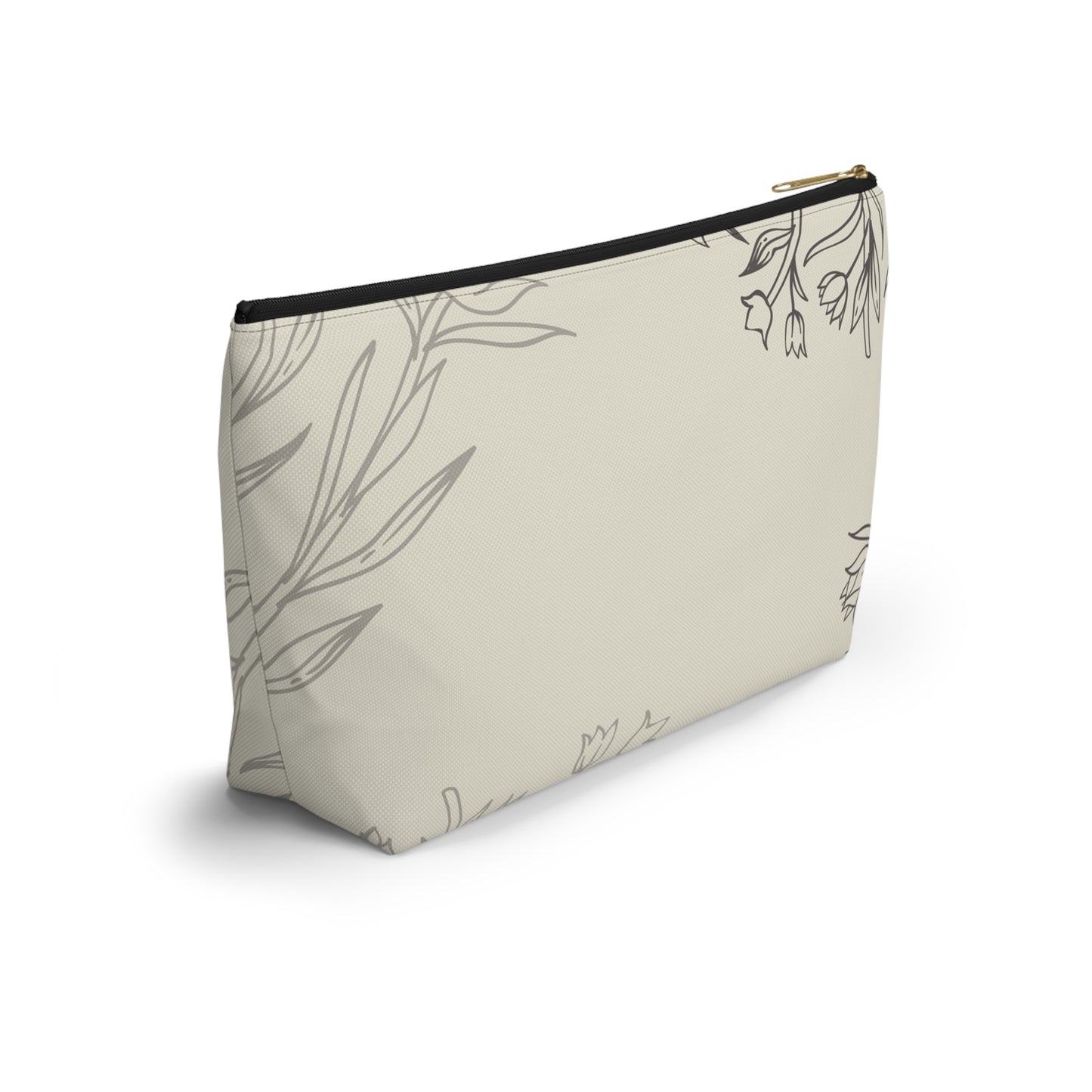 Floral Sketch Accessory Pouch — T‑Bottom Makeup & Travel Organizer