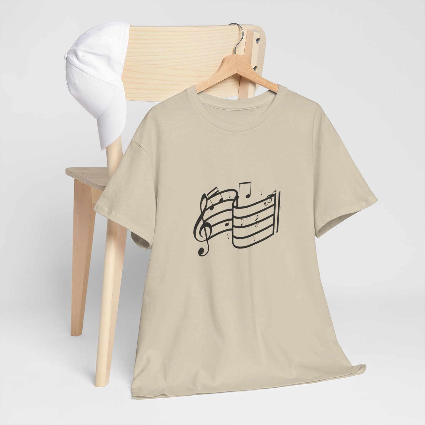 Music Notes T‑Shirt — Minimalist Sheet Music Tee for Musicians & Music Lovers