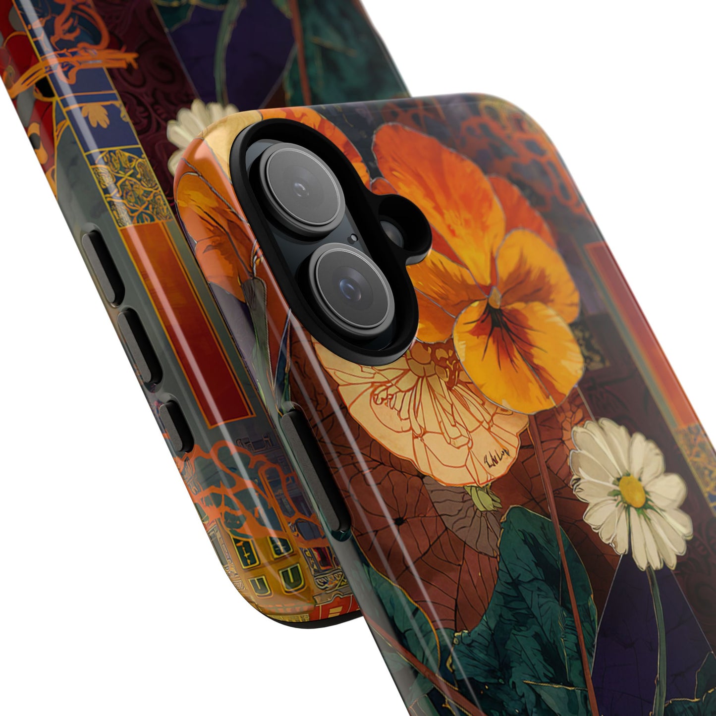 Floral Pansy Tough Phone Case — Vintage Botanical Protection