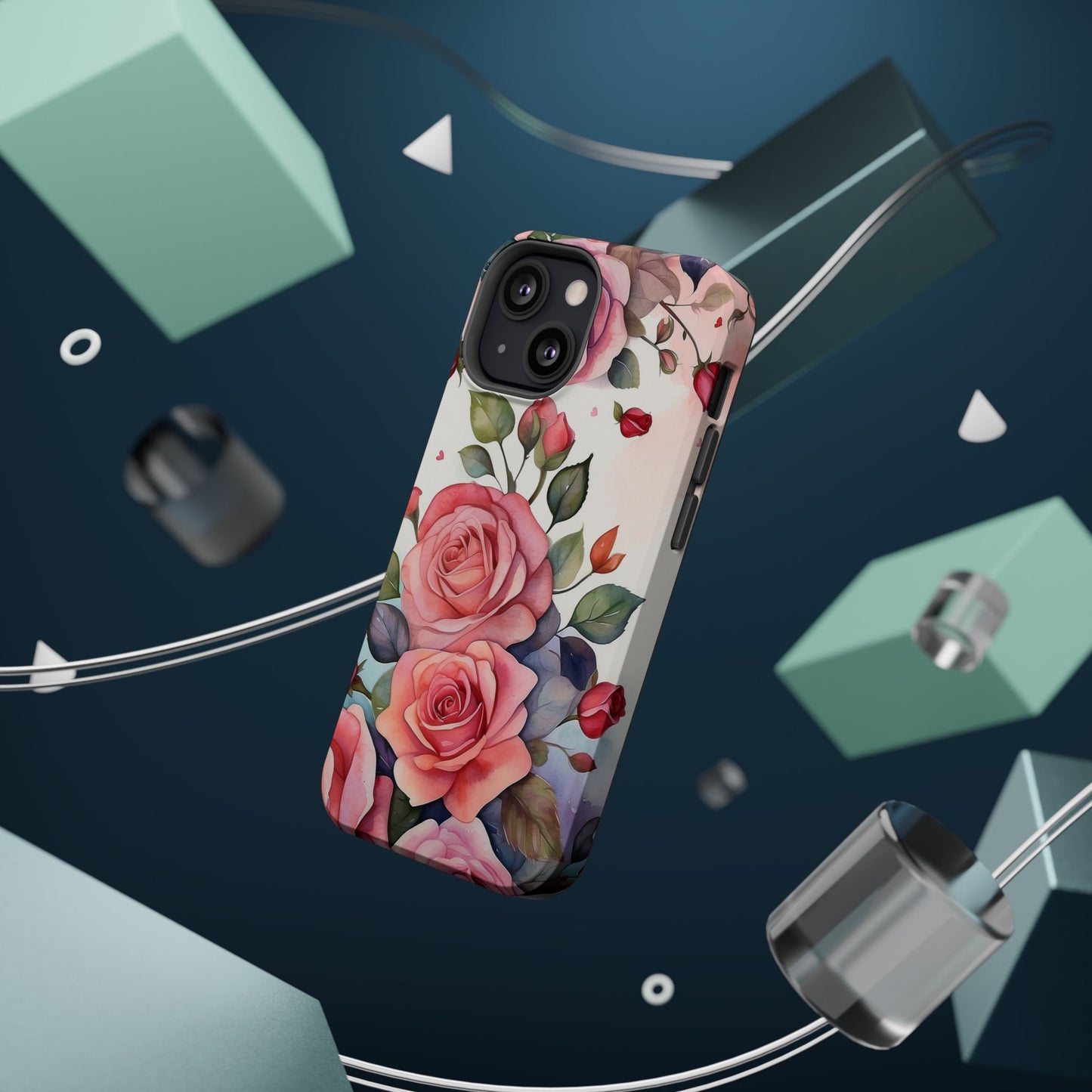 Floral Rose Magnetic Phone Case — Impact-Resistant Protective Cover