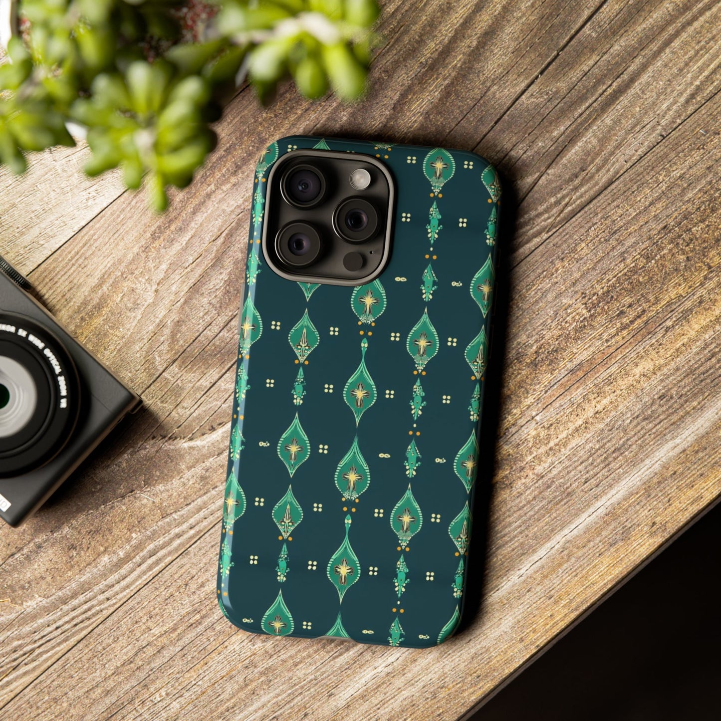 Emerald Boho Teardrop Phone Case