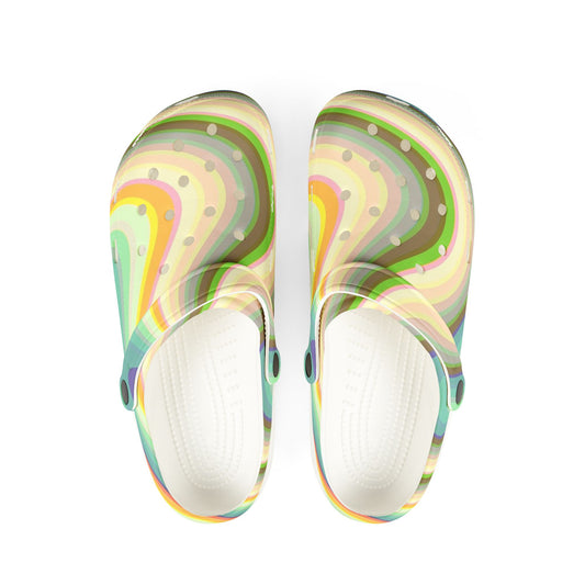 Retro Swirl Clogs — Colorful EVA Foam Comfort Shoes