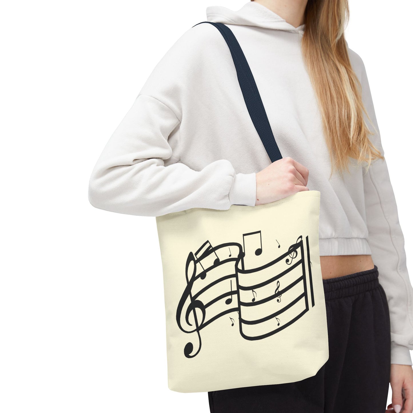 Music Notes Tote Bag — Sheet Melody Canvas Tote for Musicians & Music Lovers
