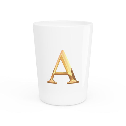 Elegant Gold Letter A Shot Glass, Personalized Party Favors, Wedding Gift