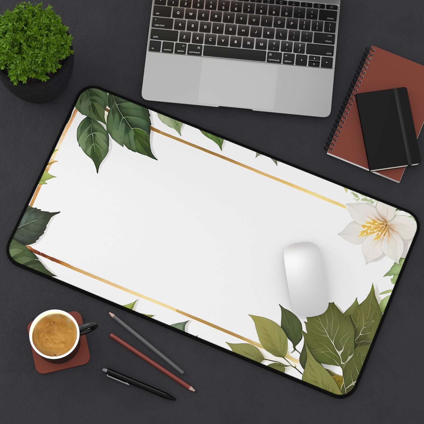 Elegant Botanical Desk Mat, Office Decor, Floral Desk Pad, Eco-Friendly Workspace, Gift for Her, Home Office Accessories