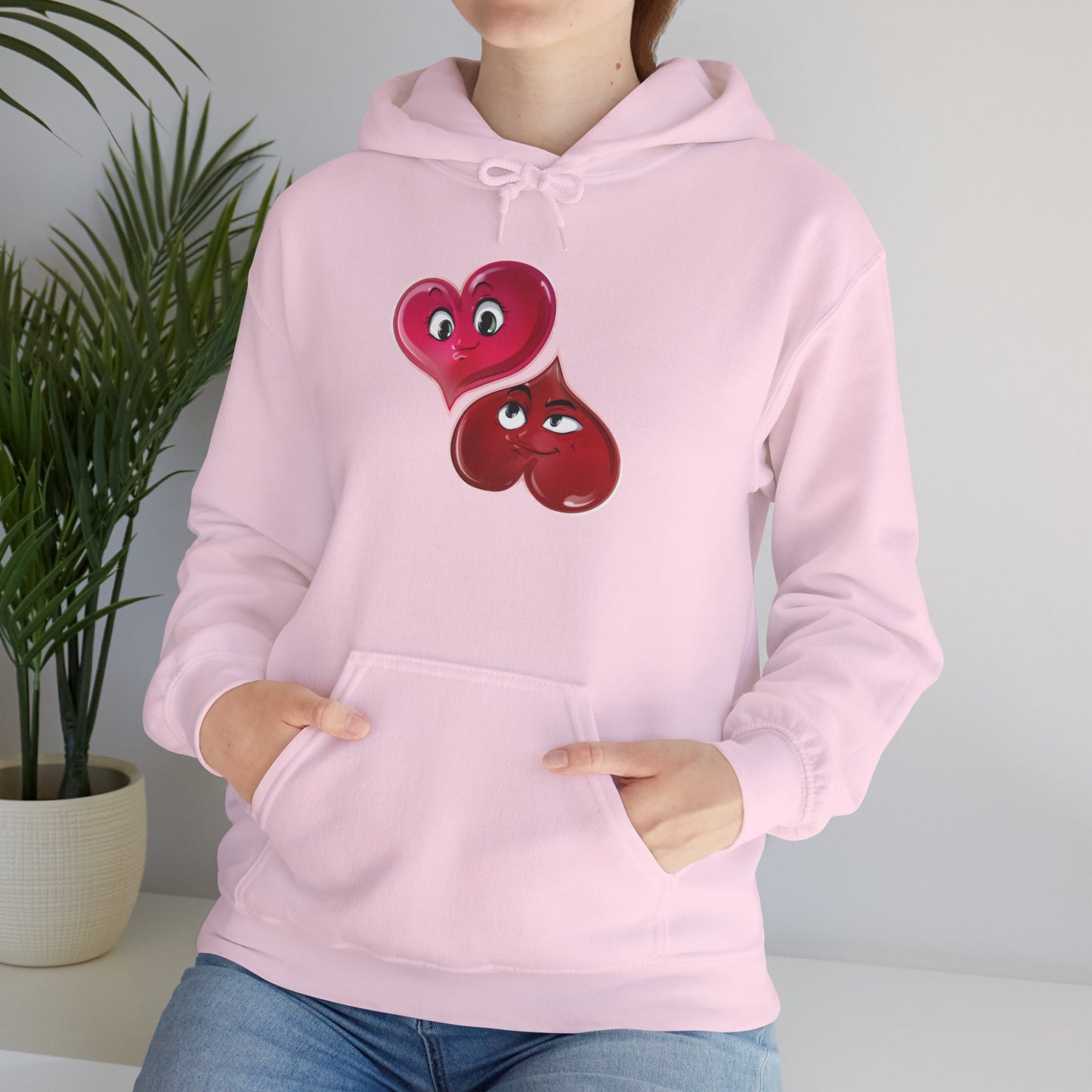 Heart Buds Hoodie — Cute Pair of Cheeky Heart Characters, Valentine’s Day Gift