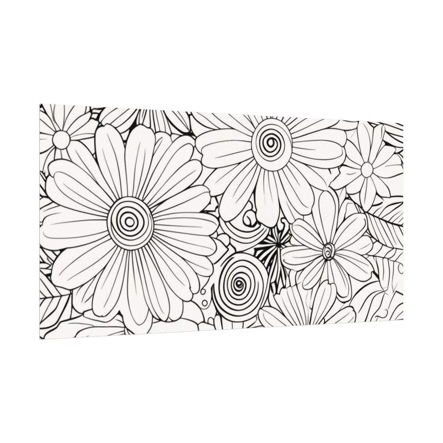 COLOR IT YOURSELF Floral Line Art Poster — Textured Matte Print