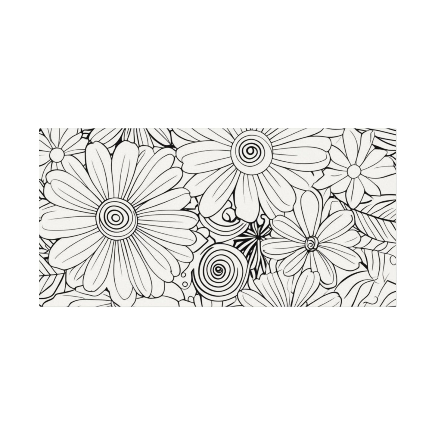 COLOR IT YOURSELF Floral Line Art Poster — Textured Matte Print
