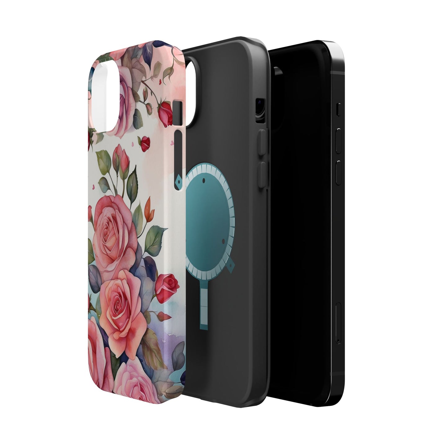 Floral Rose Magnetic Phone Case — Impact-Resistant Protective Cover