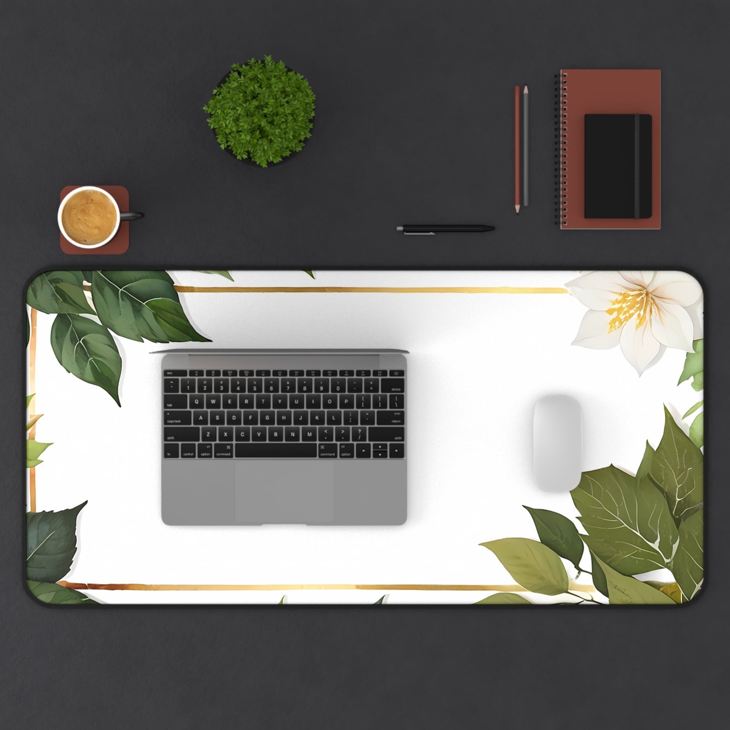 Elegant Botanical Desk Mat, Office Decor, Floral Desk Pad, Eco-Friendly Workspace, Gift for Her, Home Office Accessories