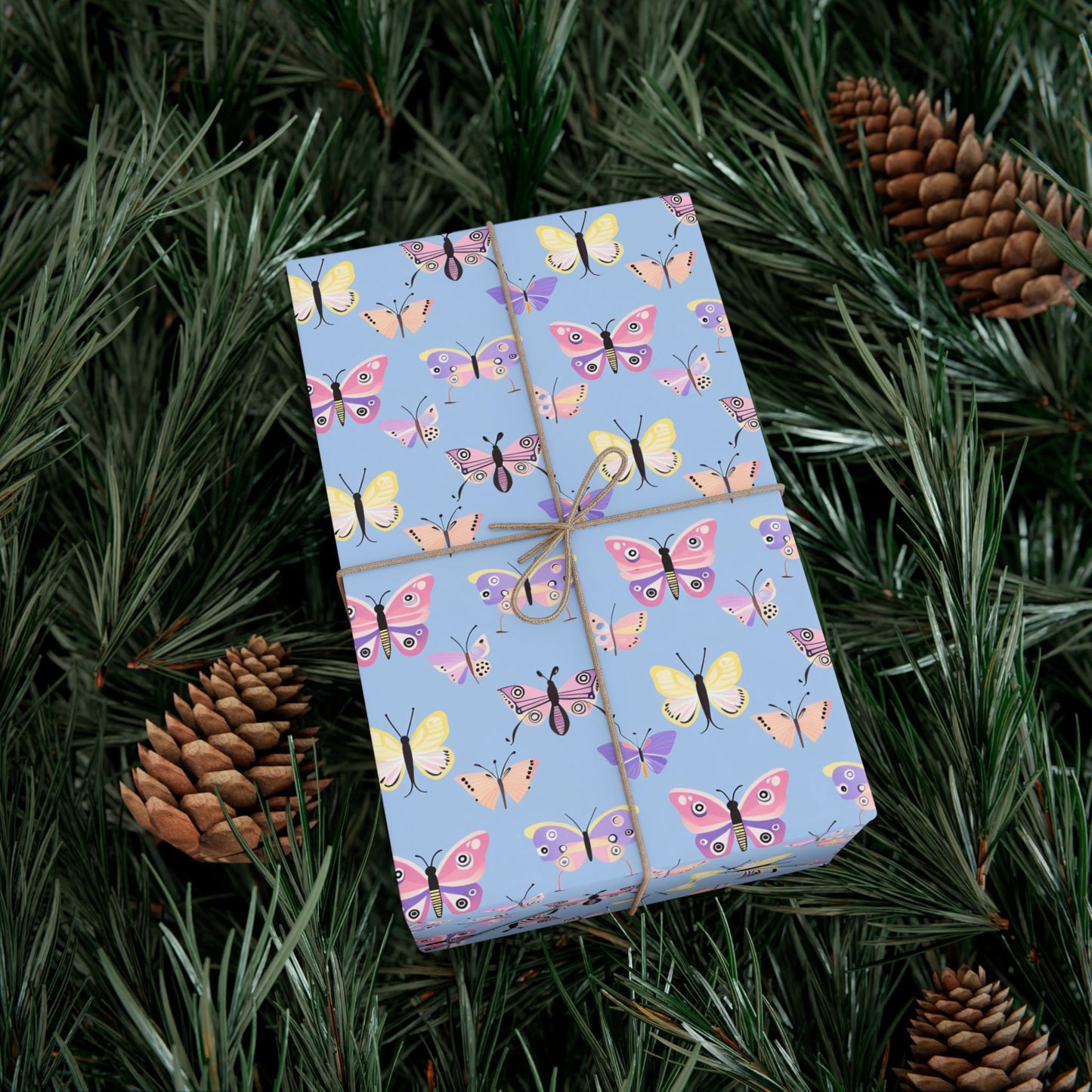 Wrapping Paper — Pastel Butterfly Gift Wrap Sheets for Birthday & Spring Celebrations