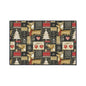 Christmas Reindeer Patchwork Floor Mat — Heavy Duty Holiday Entry Rug