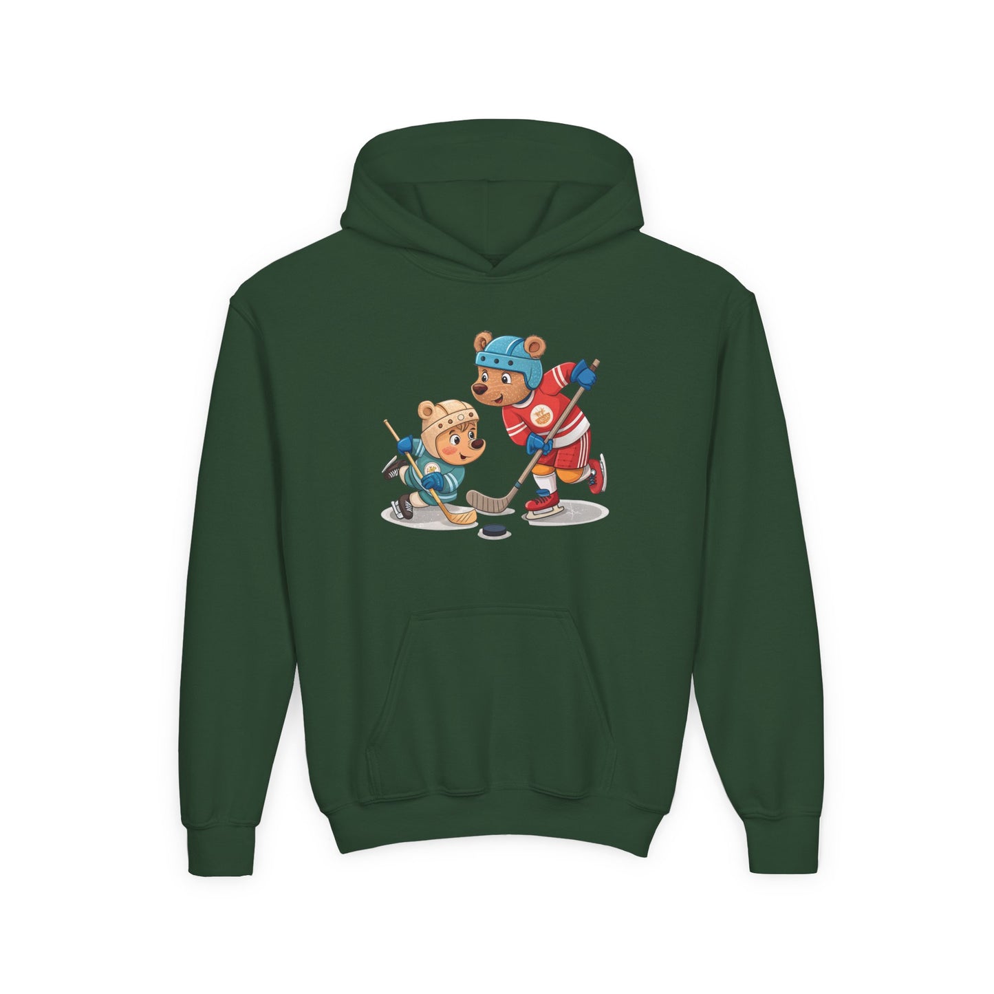 Youth Hockey Hoodie - Cute Kids Ice Hockey Players Pullover (Add Name)