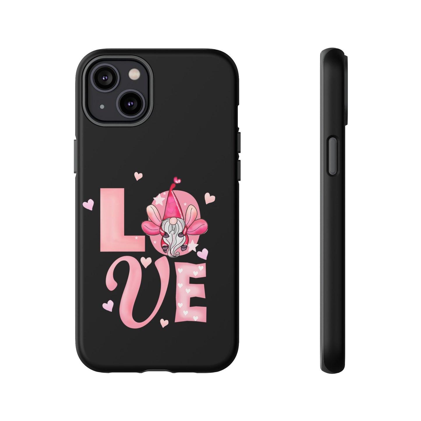 Love Gnome Phone Case — Cute Pink Heart Valentines Protective Case