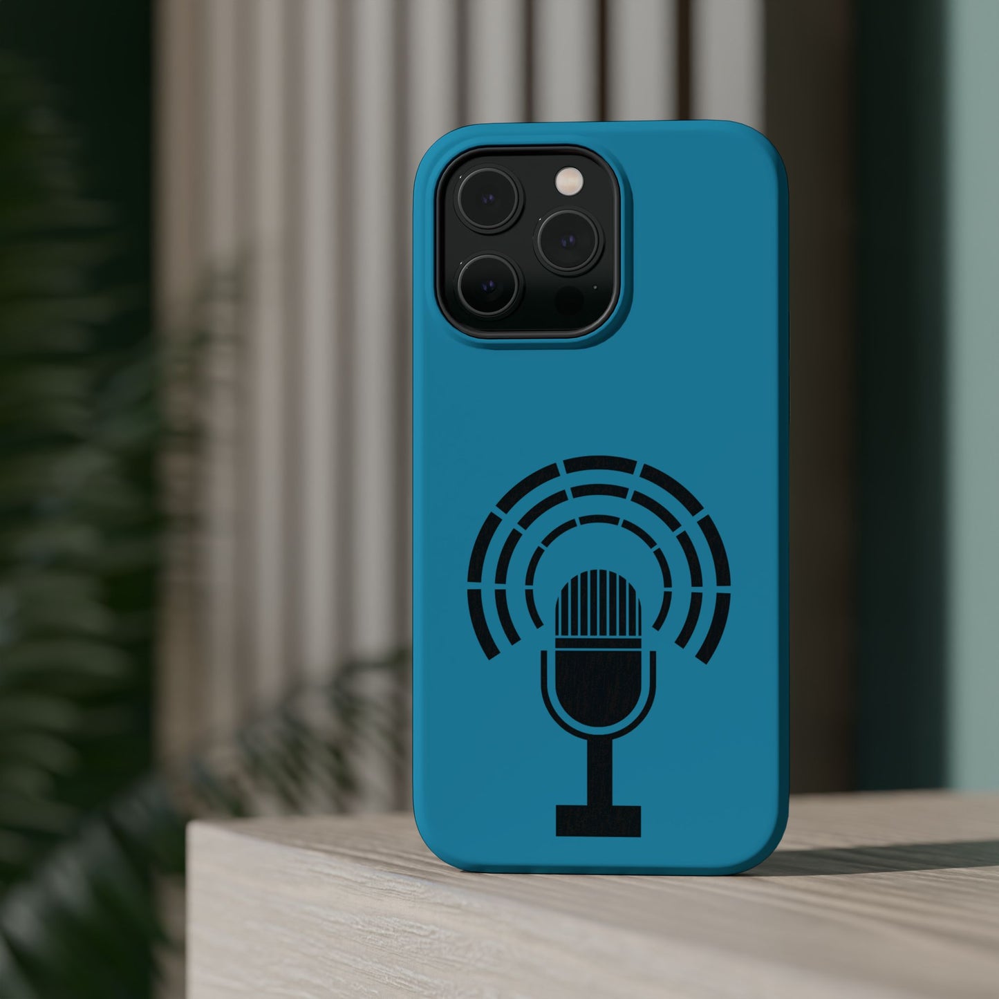 Phone Case — Retro Microphone Podcast Design, Magnetic Impact-Resistant