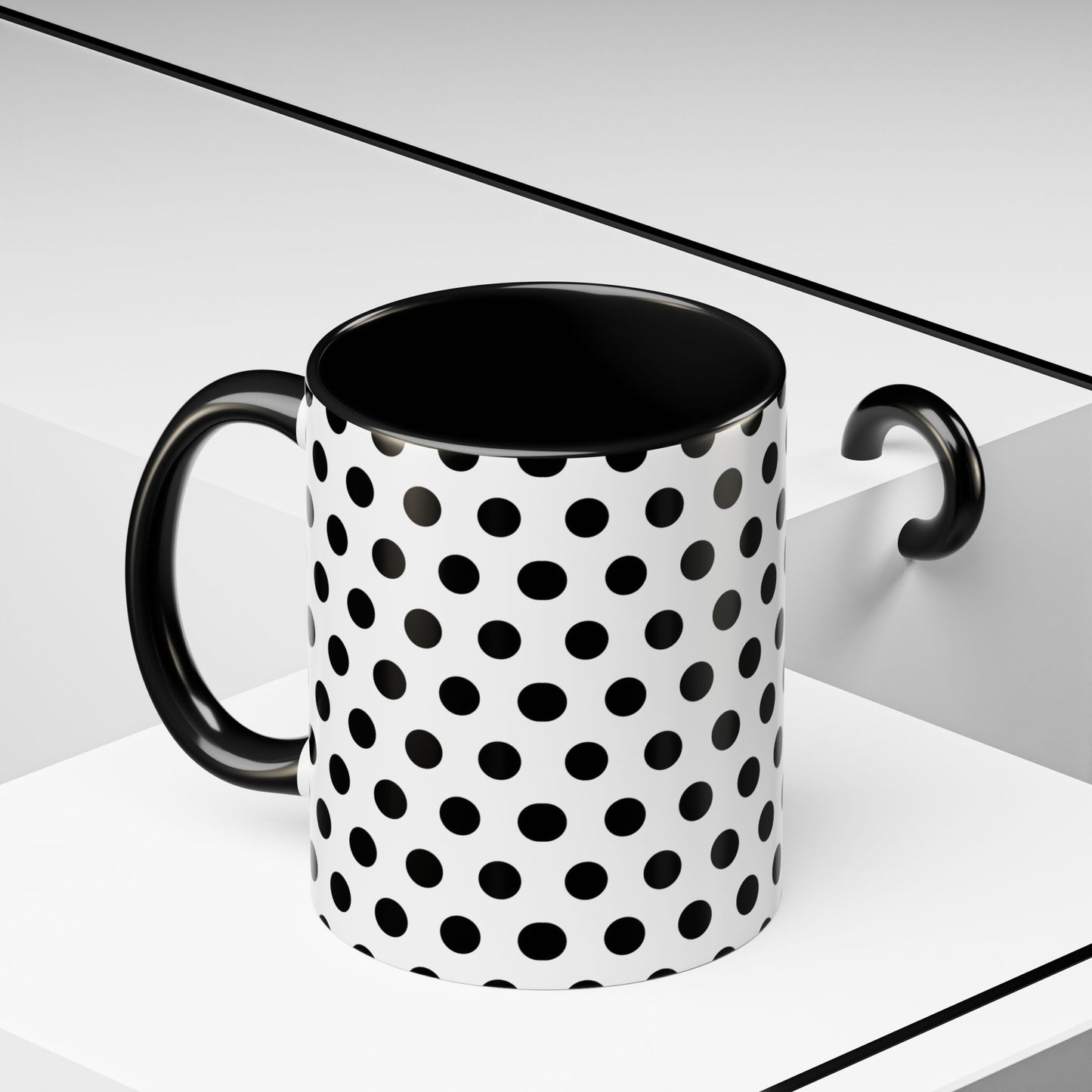 Elegant Polka Dot Mug - Stylish Coffee Cup for Home, Office, Gift for Birthdays, Anniversaries, Holidays, Unique Drinkware
