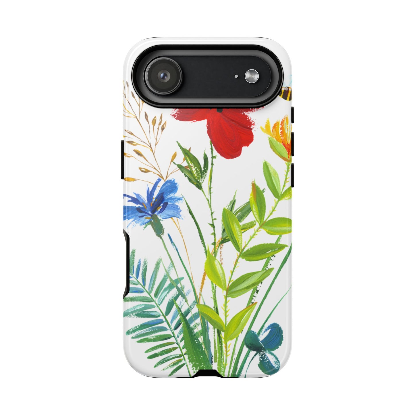 Floral Watercolor Tough Phone Case — Wildflower Bouquet Protective Cover