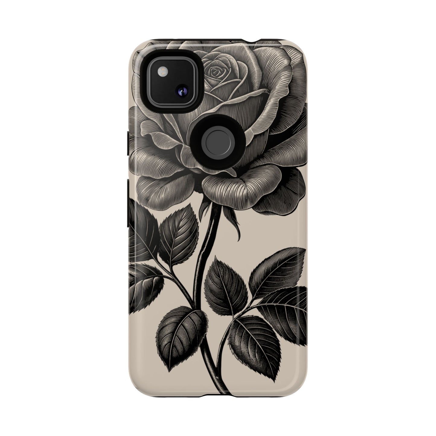 Black Rose Phone Case, Tough Cases with Floral Design, Elegant Tech Accessory, Gift for Flower Lovers, Stylish Protection