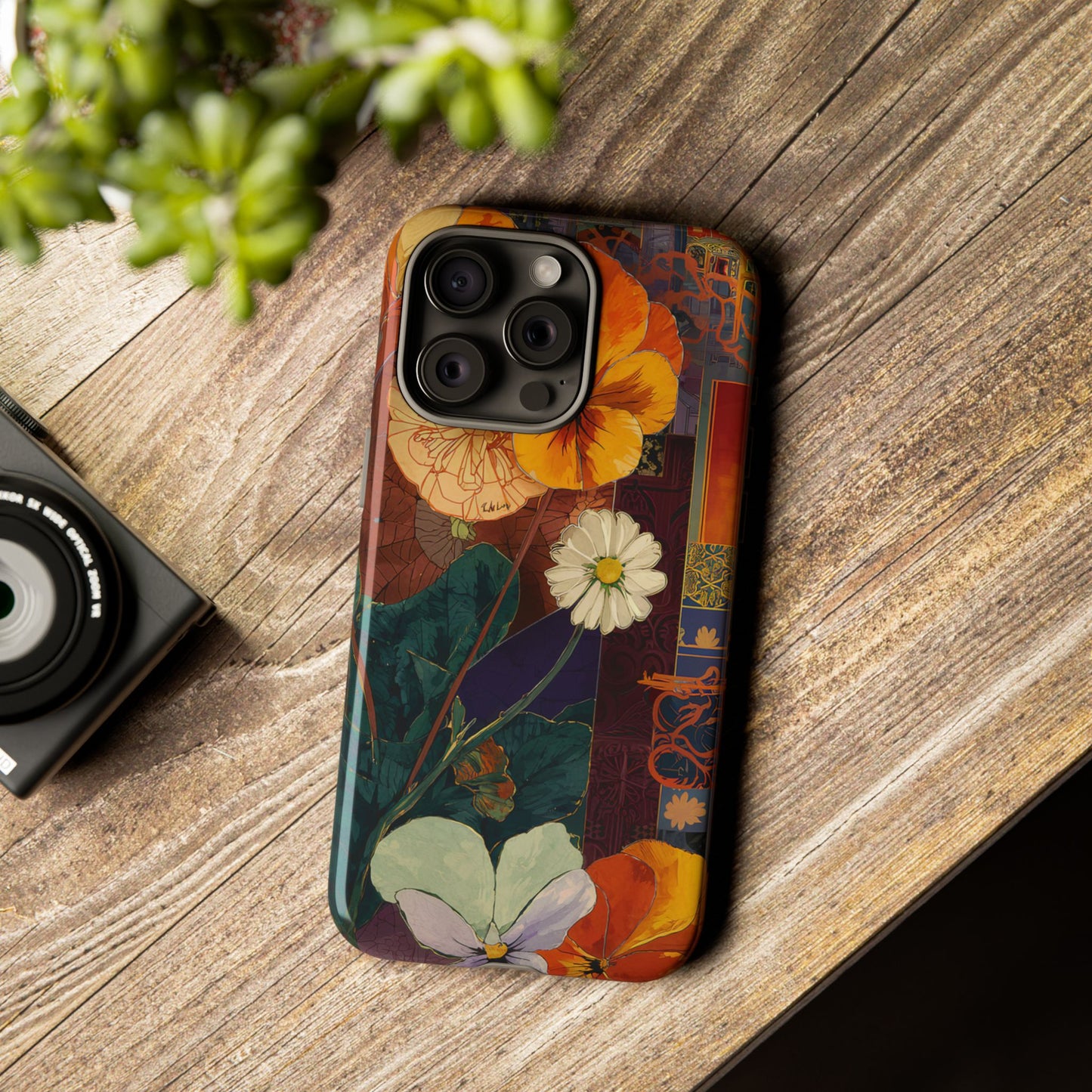 Floral Pansy Tough Phone Case — Vintage Botanical Protection