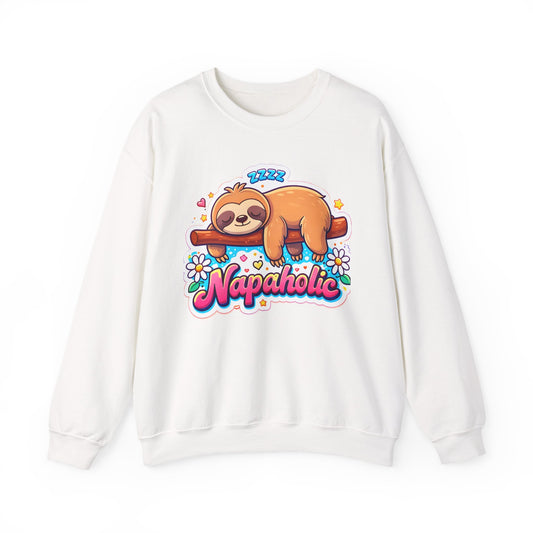 Napaholic Sweatshirt — Cute Sloth Nap Lover Crewneck