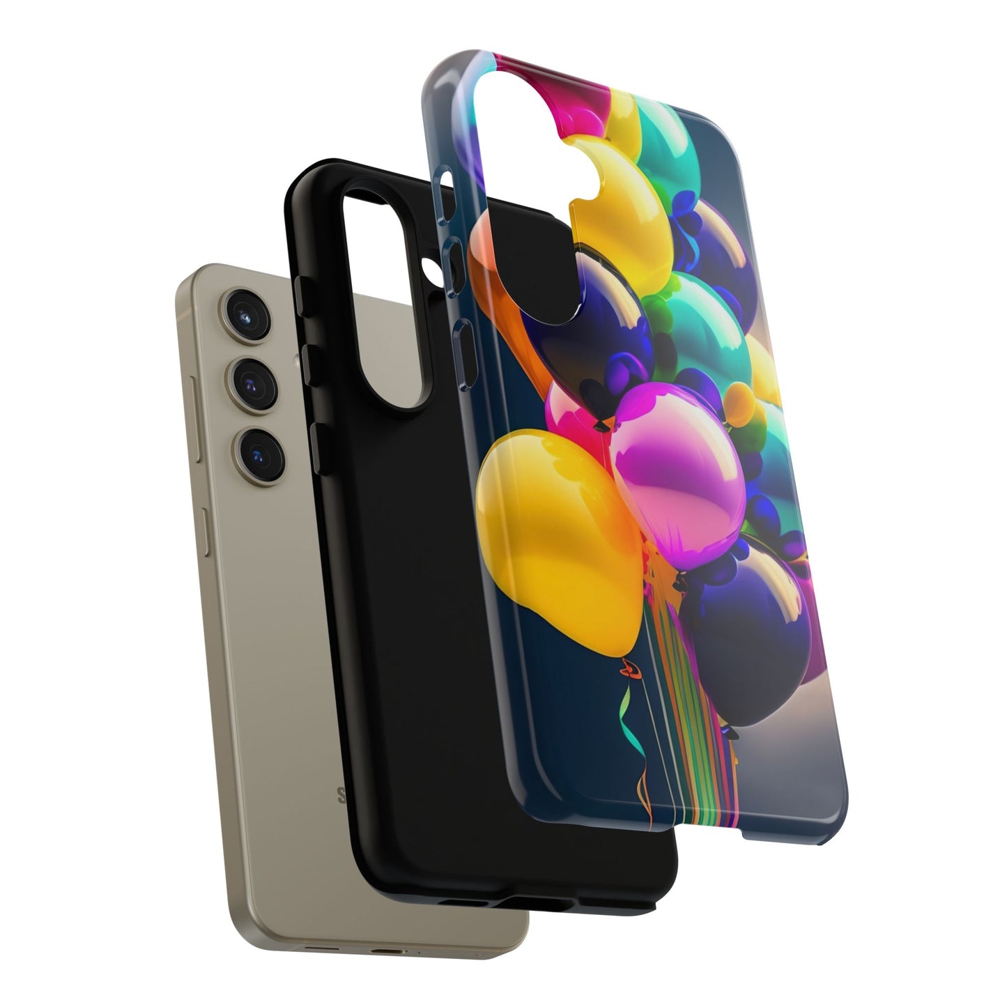 Colorful Balloon Tough Phone Case — Vibrant Party Balloons Protective Cover