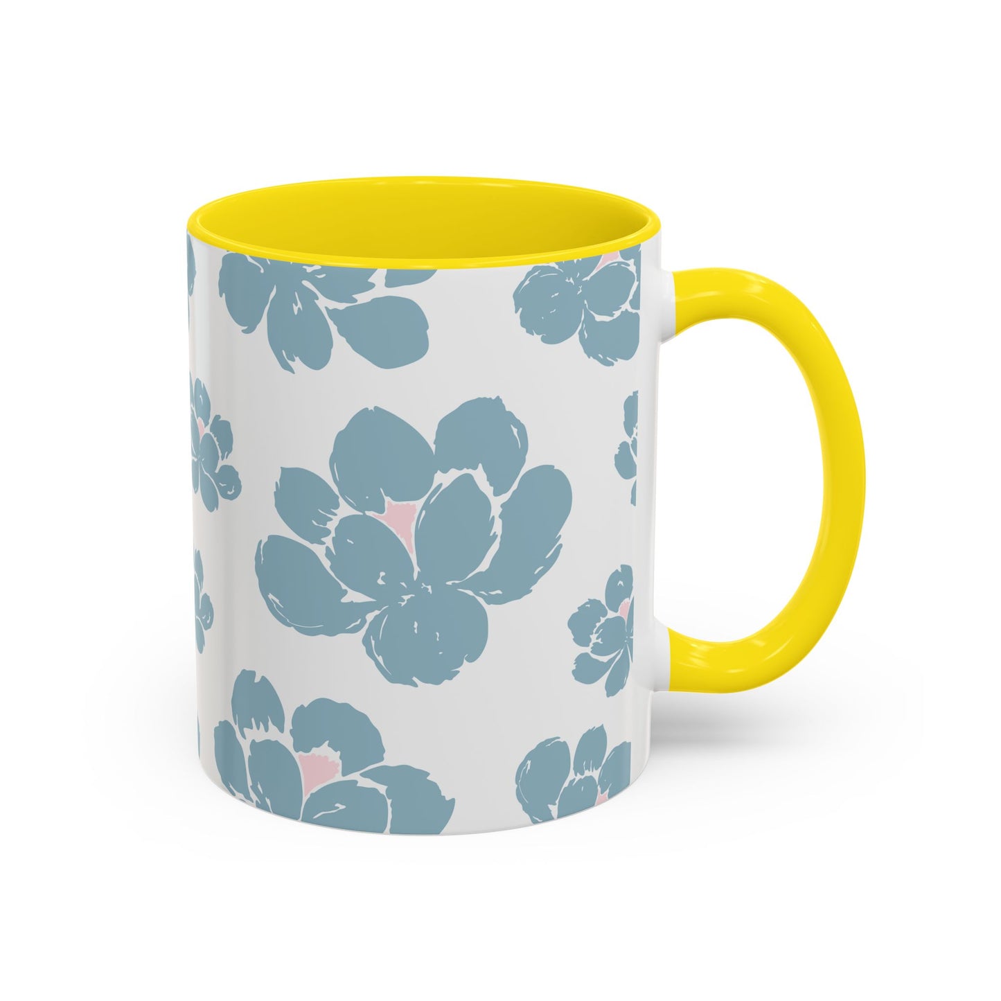 Floral Accent Coffee Mug - Elegant Drinkware, Perfect Gift for Her, Home Decor, Mother's Day, Birthday, Coffee Lovers