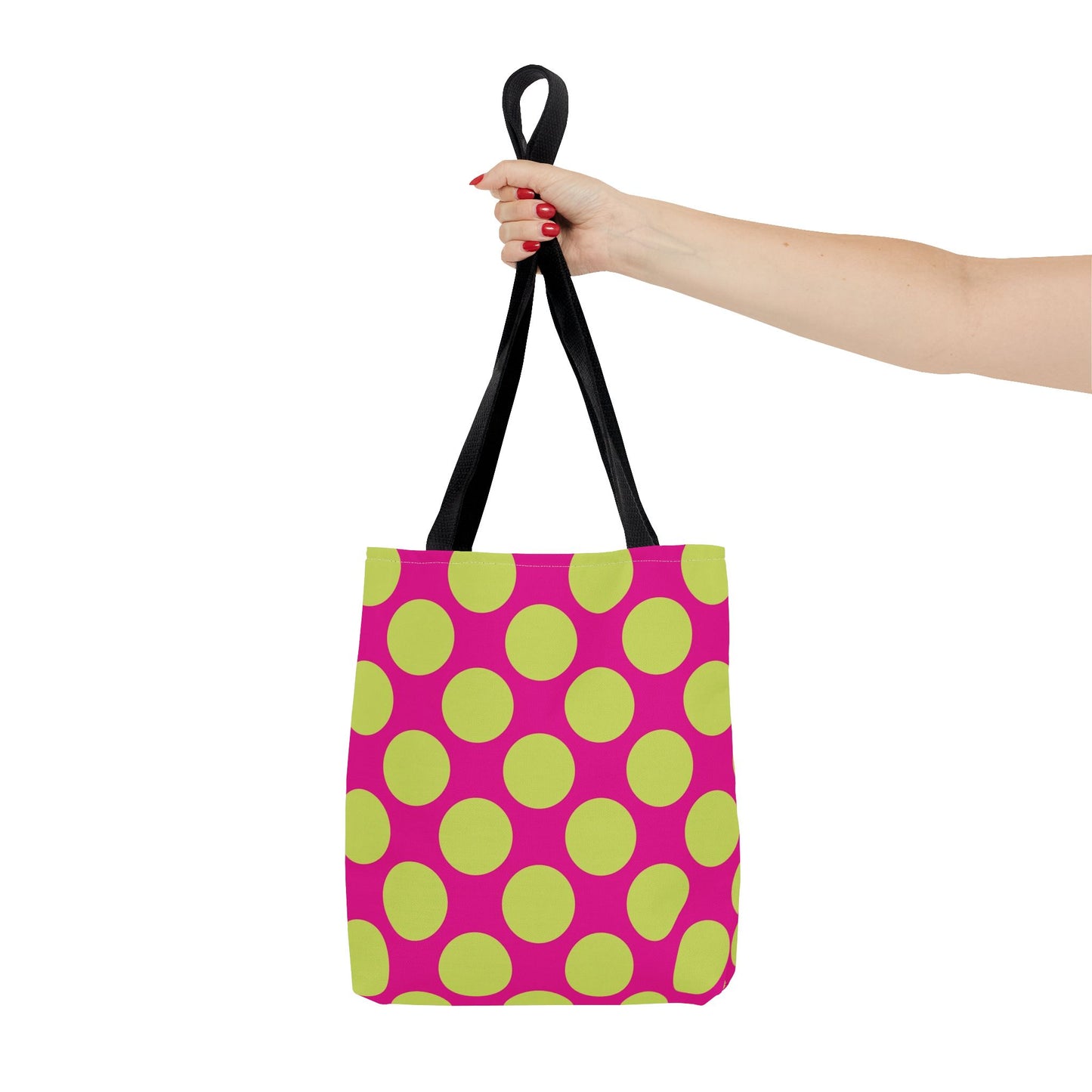 Vibrant Polka Dot Tote Bag, Colorful Shopping Bag, Eco-Friendly Tote
