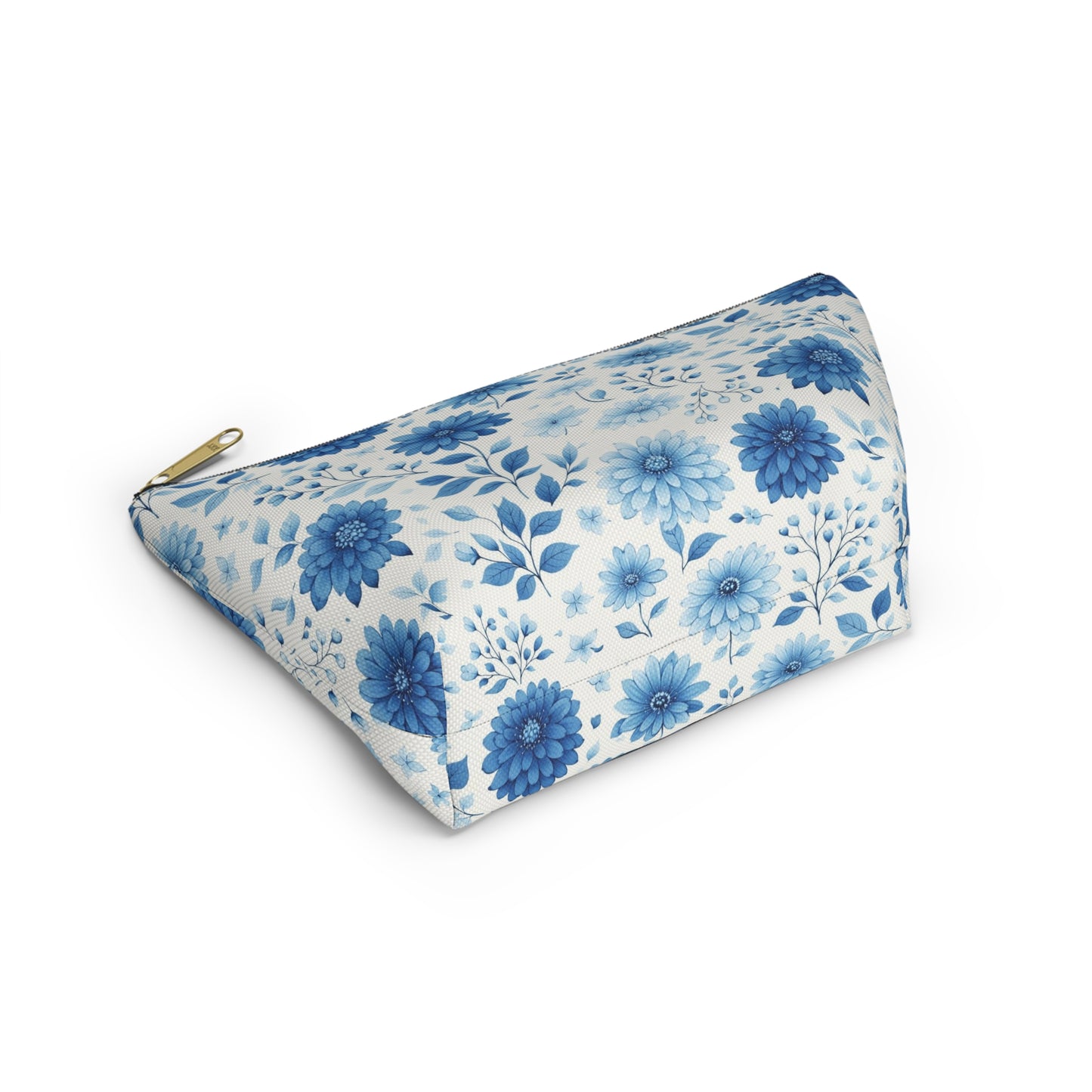 Blue Floral Accessory Pouch — T‑Bottom Makeup & Travel Bag