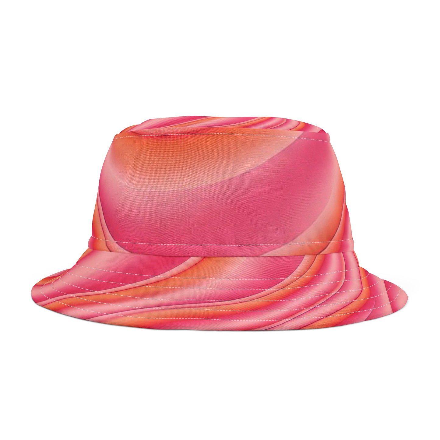 Pink Swirl Bucket Hat — Vibrant Retro Summer Sun Hat