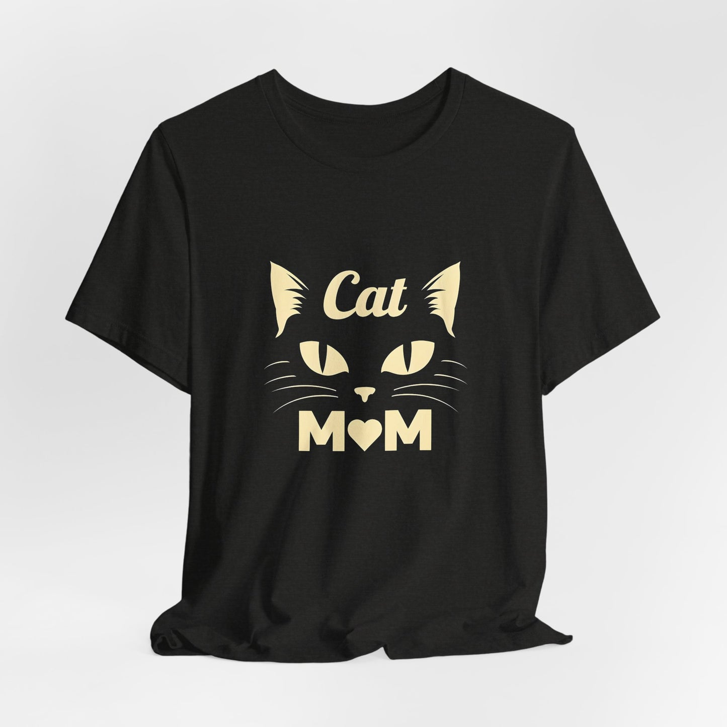 Cat Mom T-Shirt — Cute Cat Face Graphic Tee for Cat Lovers