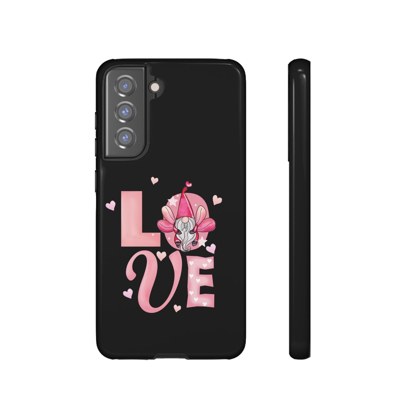 Love Gnome Phone Case — Cute Pink Heart Valentines Protective Case