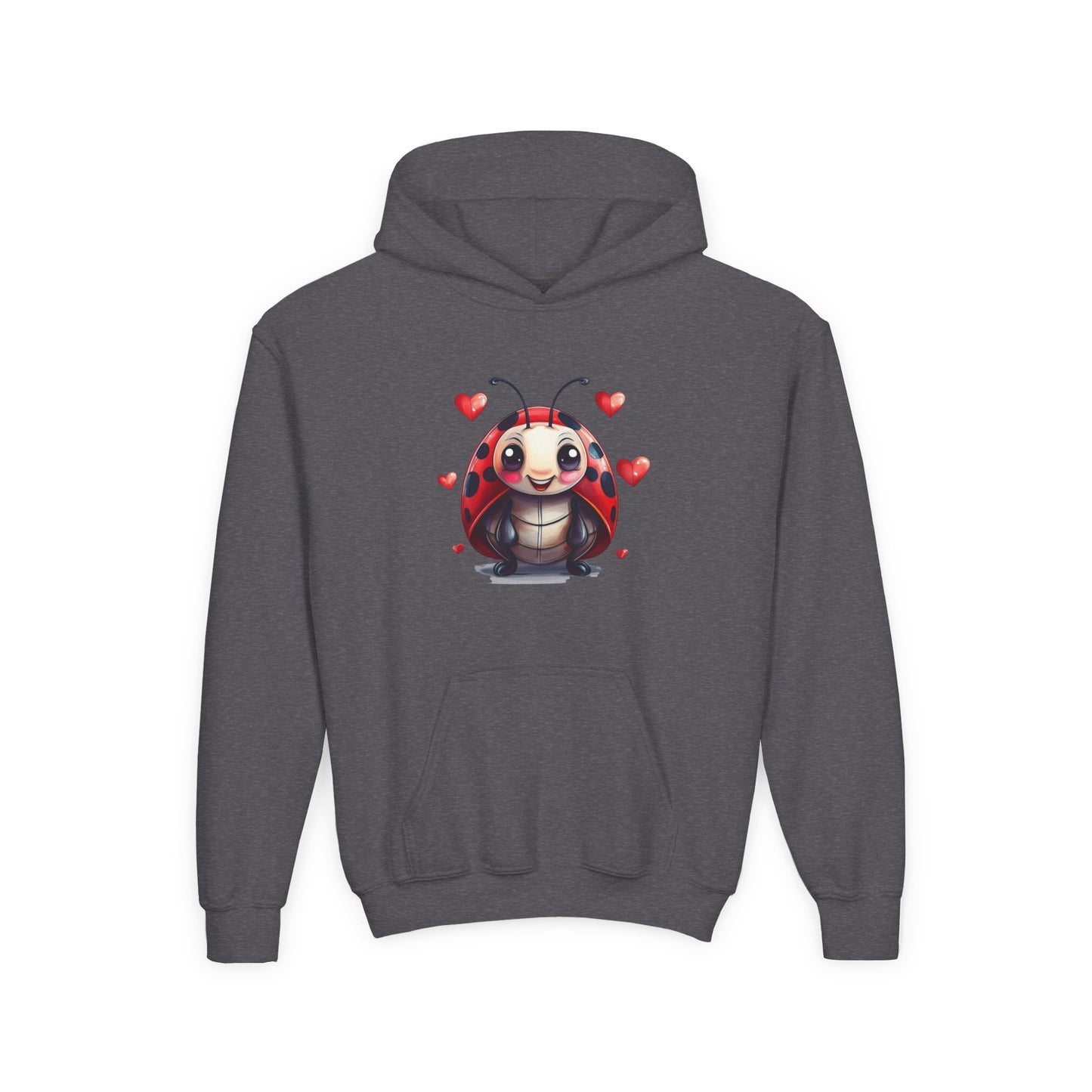 Cute Ladybug with Hearts Hoodie | Kids Valentine Sweatshirt