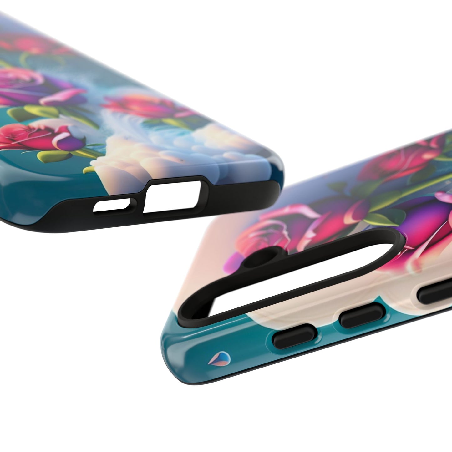 Floral Dream Tough Phone Case — Rose Bouquet Clouds Design