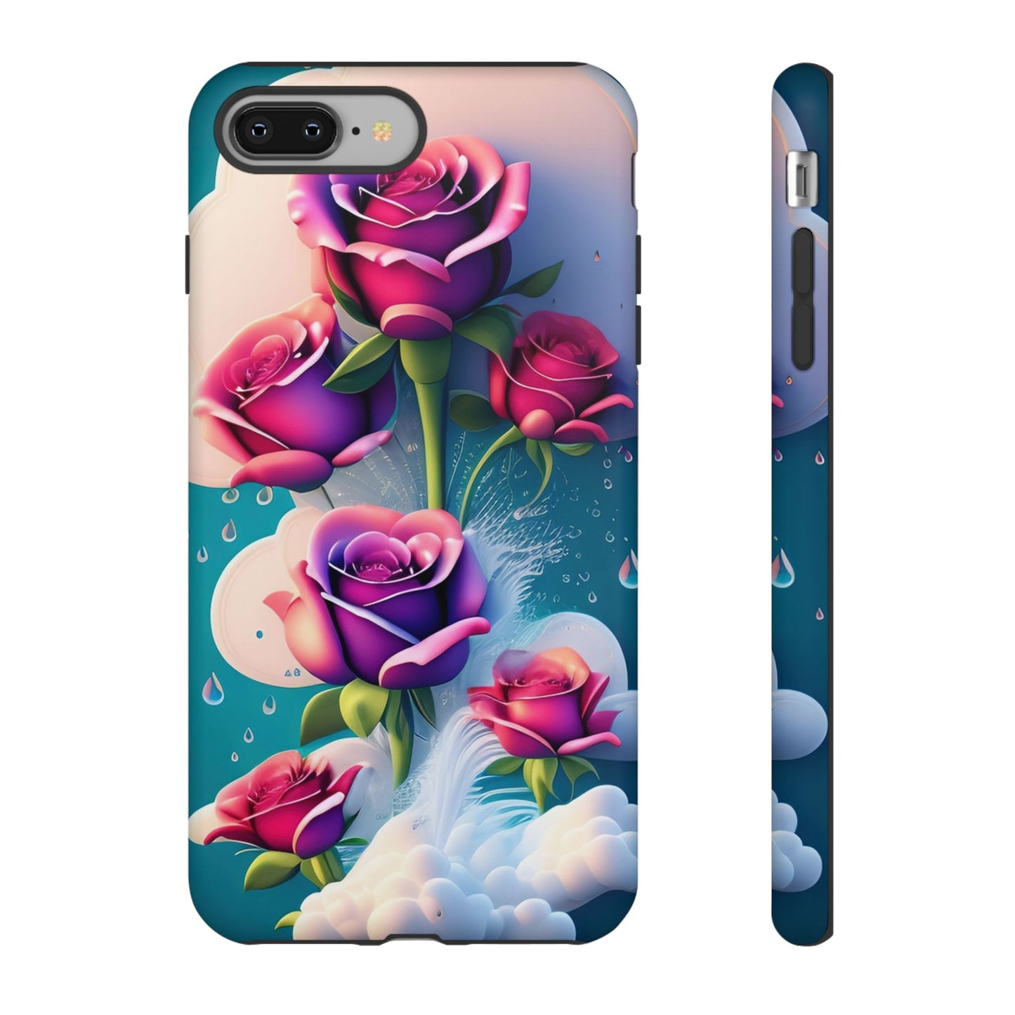 Floral Dream Tough Phone Case — Rose Bouquet Clouds Design