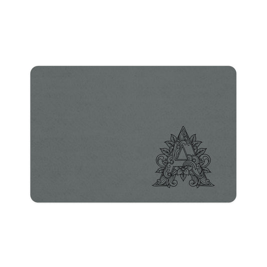 Monogram A Pet Food Mat – Decorative Non-Slip Feeding Placemat (12x18)