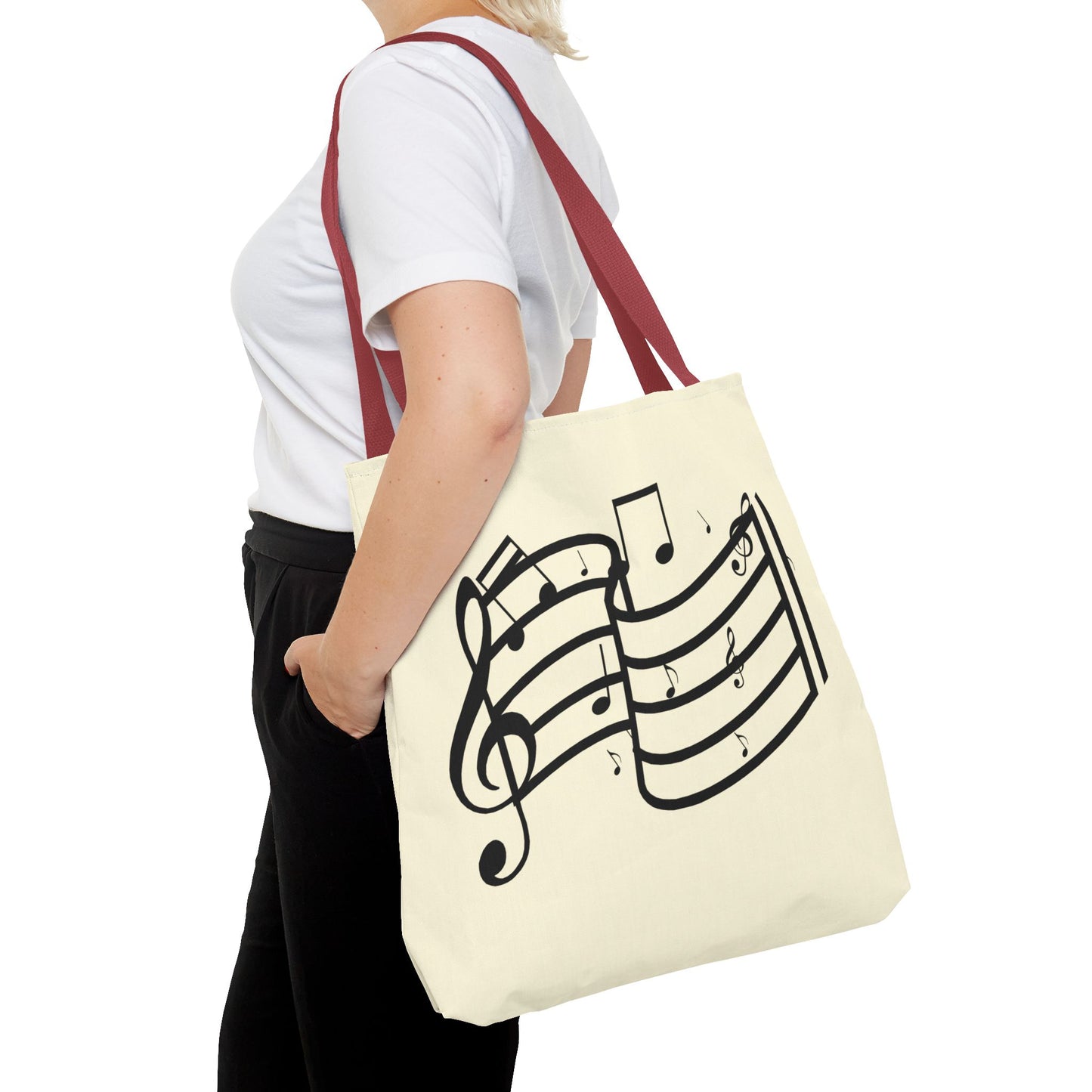 Music Notes Tote Bag — Sheet Melody Canvas Tote for Musicians & Music Lovers