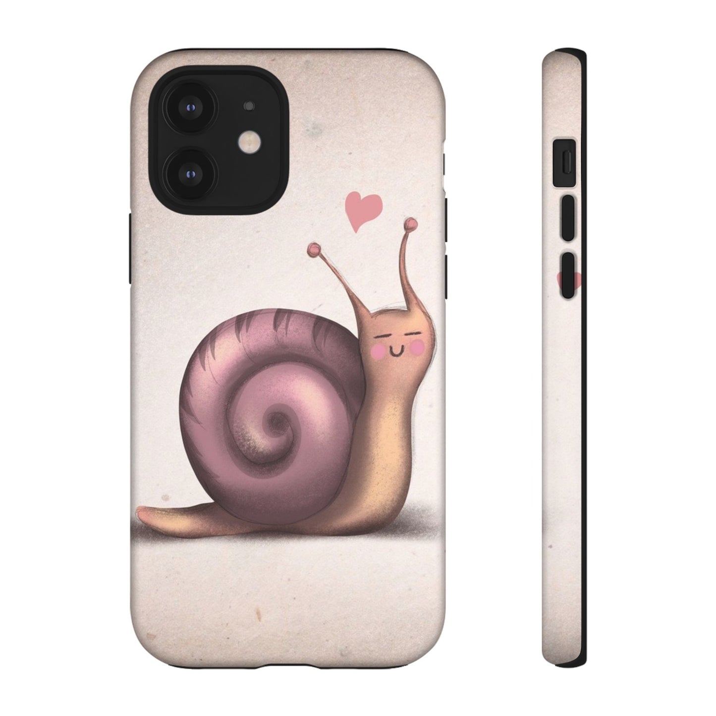 Cute Snail Phone Case — Pink Heart Cartoon Protective iPhone Cover