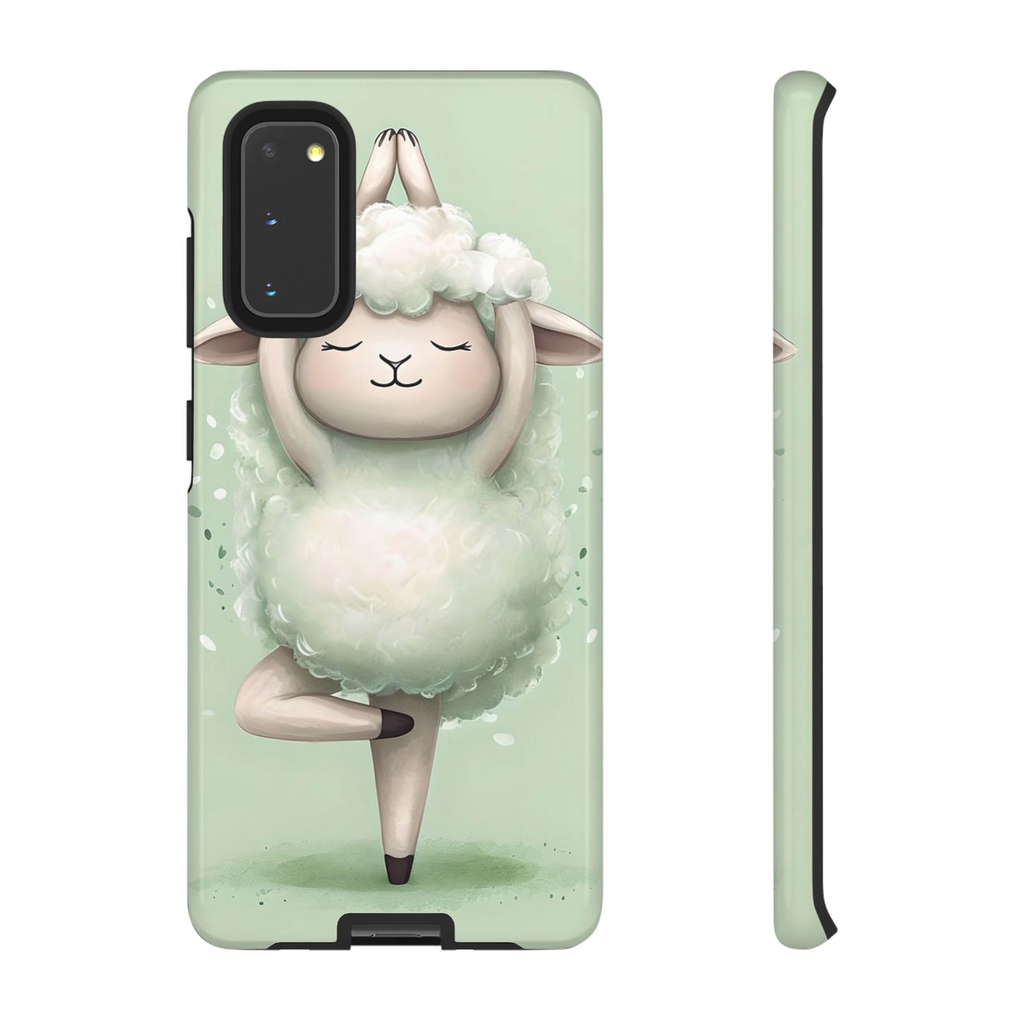 Cute Yoga Sheep Phone Case — Pastel Lamb Ballerina Protective Cover