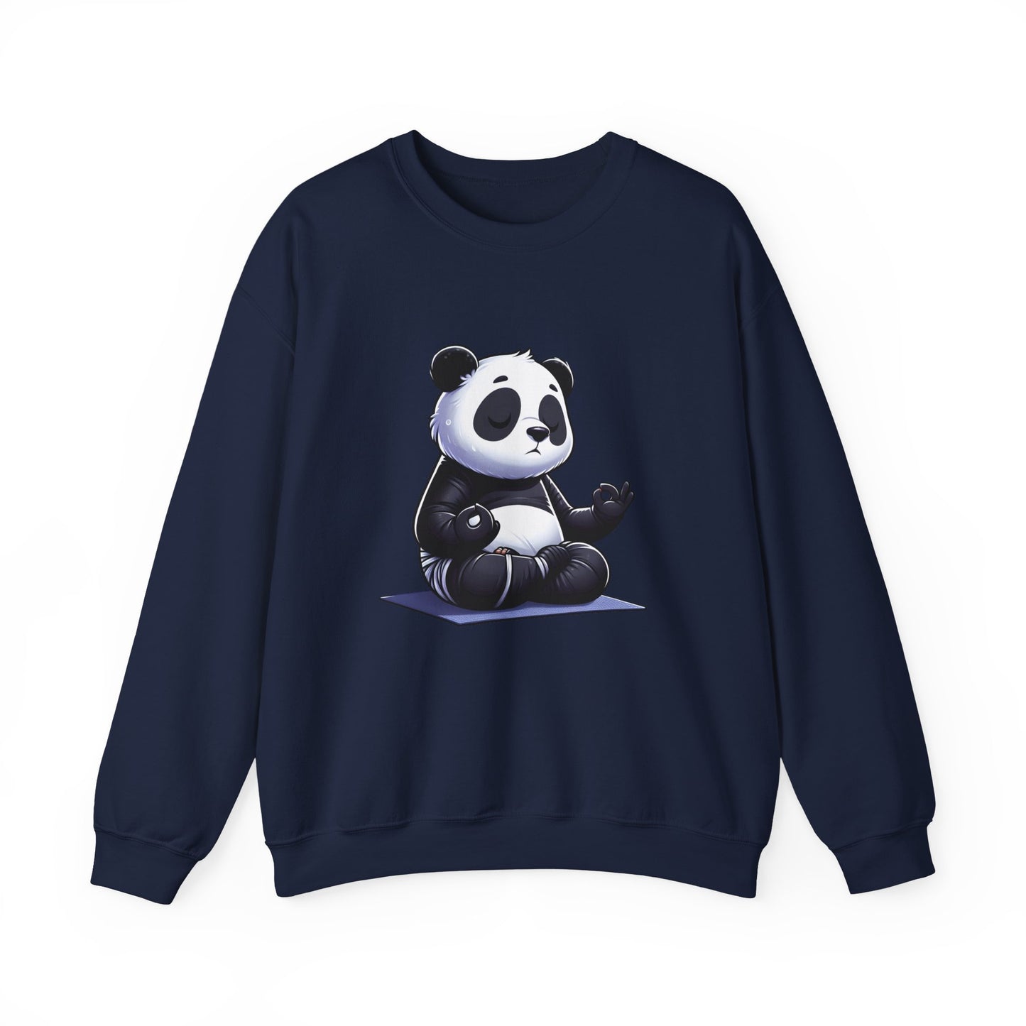 Crewneck Sweatshirt — Meditating Panda Graphic Cozy Pullover